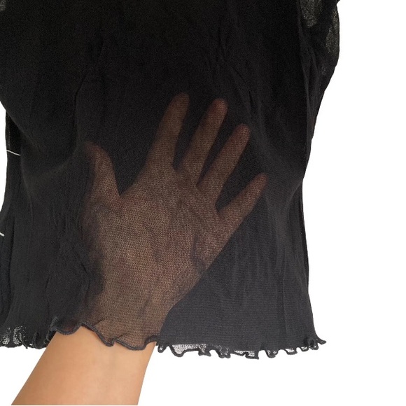 VINTAGE BNWT Deadstock BHS Ladies Women Mesh beaded Sheer Top Tee T-Shirt - Picture 3 of 11